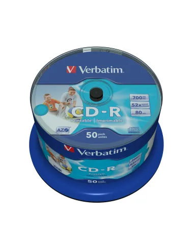 Verbatim CD-R AZO Wide Inkjet Printable no ID 700 MB 52x 50 pieza(s)