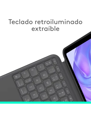 Logitech Combo Touch, Funda con Teclado, iPad Pro 11 Pulgadas (M4)(2024) - Teclado retroiluminado extraíble con Soporte