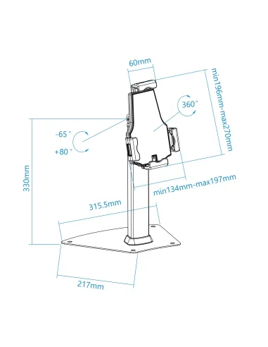 TooQ TQTDS0811 soporte de seguridad para tabletas 26,7 cm (10.5") Negro