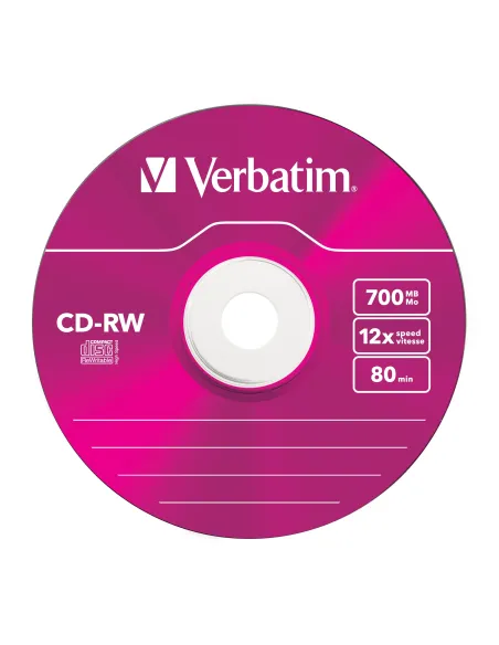 Verbatim CD-RW Colour 12x 700 MB 5 pieza(s)