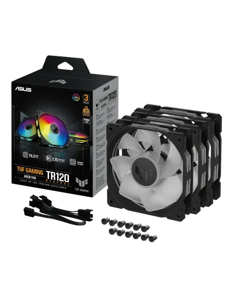 ASUS TUF Gaming TR120 ARGB Reverse Fan - Triple Pack Carcasa del ordenador Ventilador 12 cm Negro