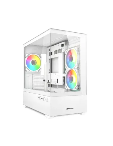 Caja ordenador gaming sharkoon mk6 rgb matx cristal templado blanco