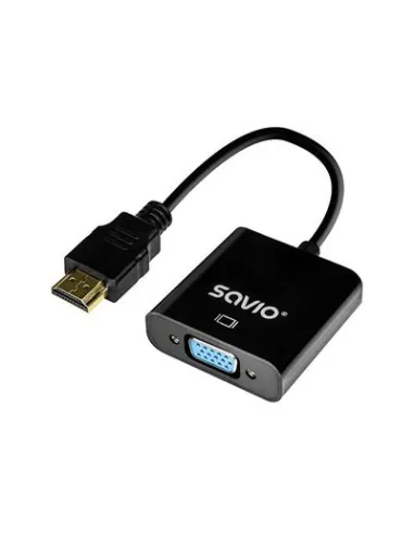 ADAPTADOR HDMI (M) - VGA (H) NEGRO SAVIO AK-75