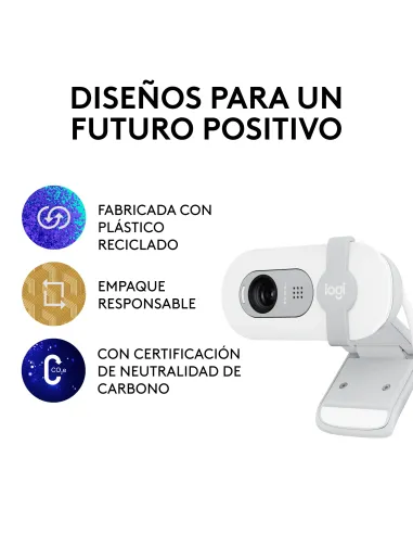 Logitech Brio 100 cámara web 2 MP 1920 x 1080 Pixeles USB Blanco