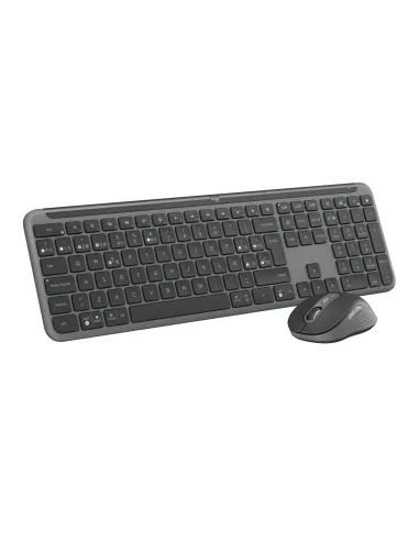 Logitech MK950 Signature Slim, teclado y ratón inalámbricos, diseño elegante, escritura y clics discretos, uso alternante de 3