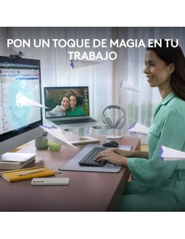 Logitech MK950 Signature Slim, teclado y ratón inalámbricos, diseño elegante, escritura y clics discretos, uso alternante de 3