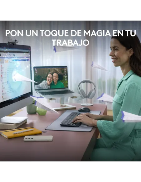 Logitech MK950 Signature Slim, teclado y ratón inalámbricos, diseño elegante, escritura y clics discretos, uso alternante de 3