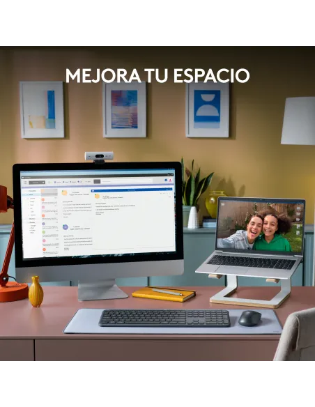 Logitech MK950 Signature Slim, teclado y ratón inalámbricos, diseño elegante, escritura y clics discretos, uso alternante de 3