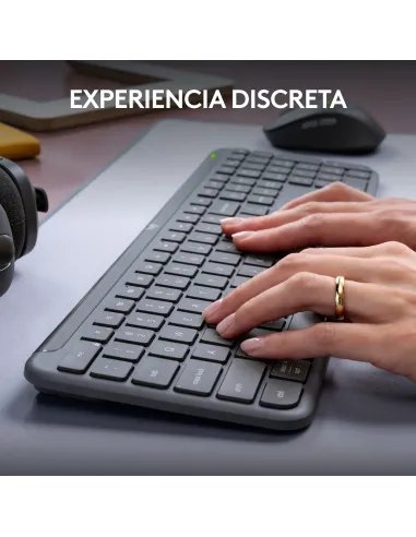 Logitech MK950 Signature Slim, teclado y ratón inalámbricos, diseño elegante, escritura y clics discretos, uso alternante de 3