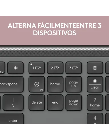 Logitech MK950 Signature Slim, teclado y ratón inalámbricos, diseño elegante, escritura y clics discretos, uso alternante de 3