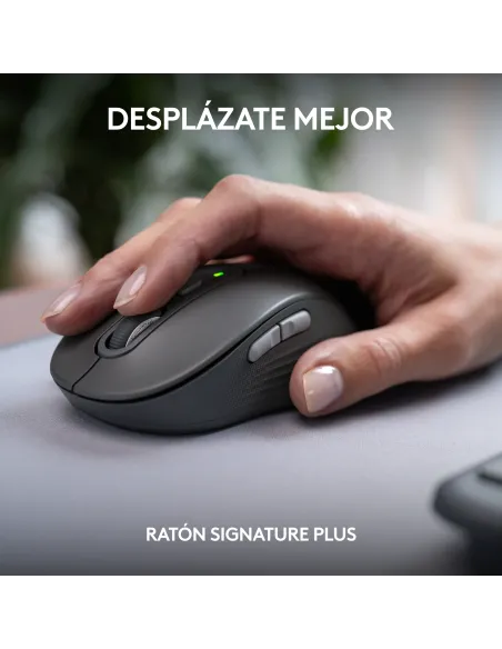 Logitech MK950 Signature Slim, teclado y ratón inalámbricos, diseño elegante, escritura y clics discretos, uso alternante de 3