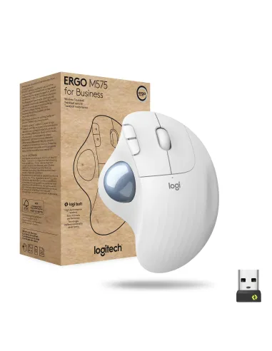 Logitech ERGO M575 for Business ratón Oficina mano derecha RF Wireless + Bluetooth Trackball 2000 DPI