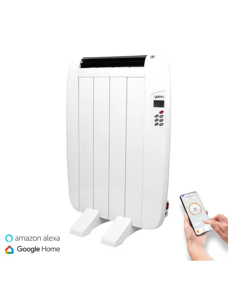 Yoevu radiador eléctrico bajo consumo 4 elementos 600w de pared o pie blanco