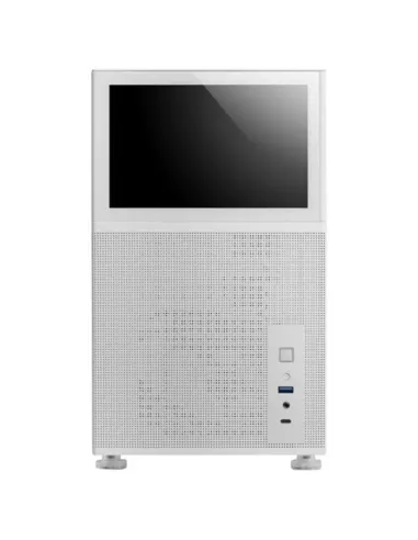 Caja ordenador mars gaming mclcd matx cristal templado pantalla ips 8pulgadas blanco