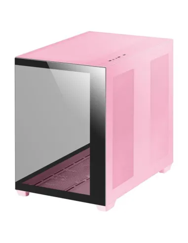 Caja ordenador mars gaming  mcv4p premium custom xxl cristal templado rosa