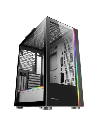 Caja ordenador mars gaming mcult e - atx cristal templado negro