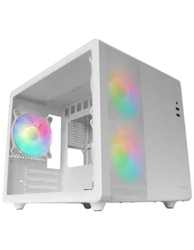 Caja ordenador mars gaming mc400w matx rgb cristal templado blanco