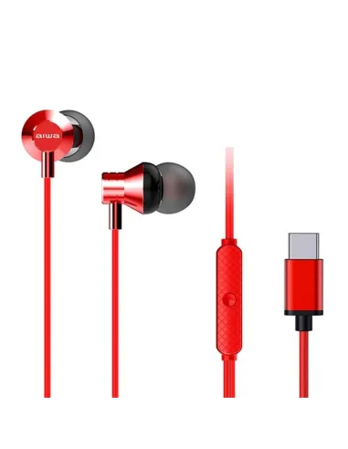 Auriculares aiwa estm - 50usb - c - rd usb tipo c rojo