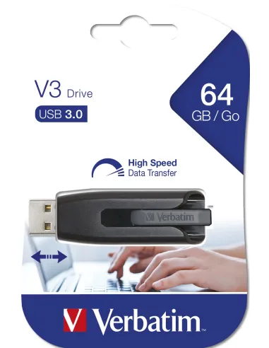 Verbatim V3 - Unidad USB 3.0 64 GB - Negro