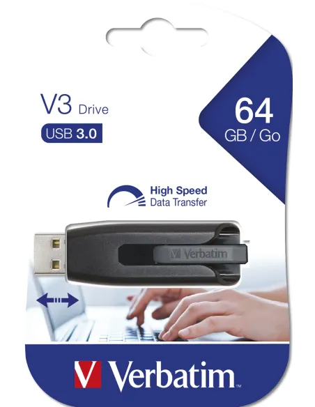 Verbatim V3 - Unidad USB 3.0 64 GB - Negro